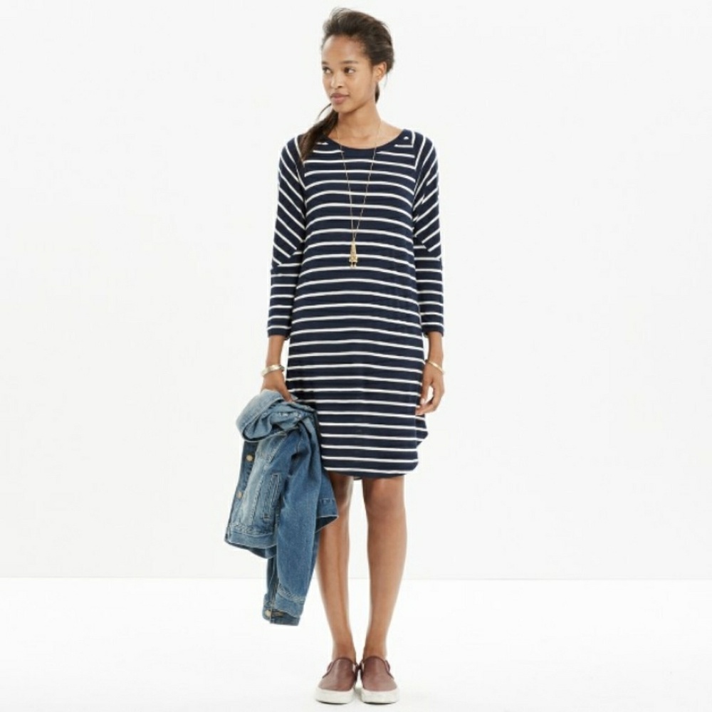 Madewell Cointoss Stripped Dress